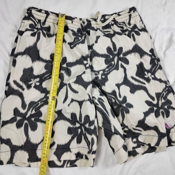 Tommy Bahama Relax Mens Large White Black Floral Swim Trunks Summer Beach Pool - Picture 9 of 10